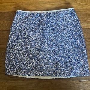 Blue sequin skirt